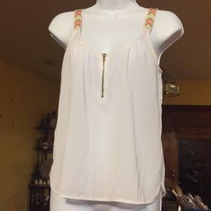 White sheer tank top